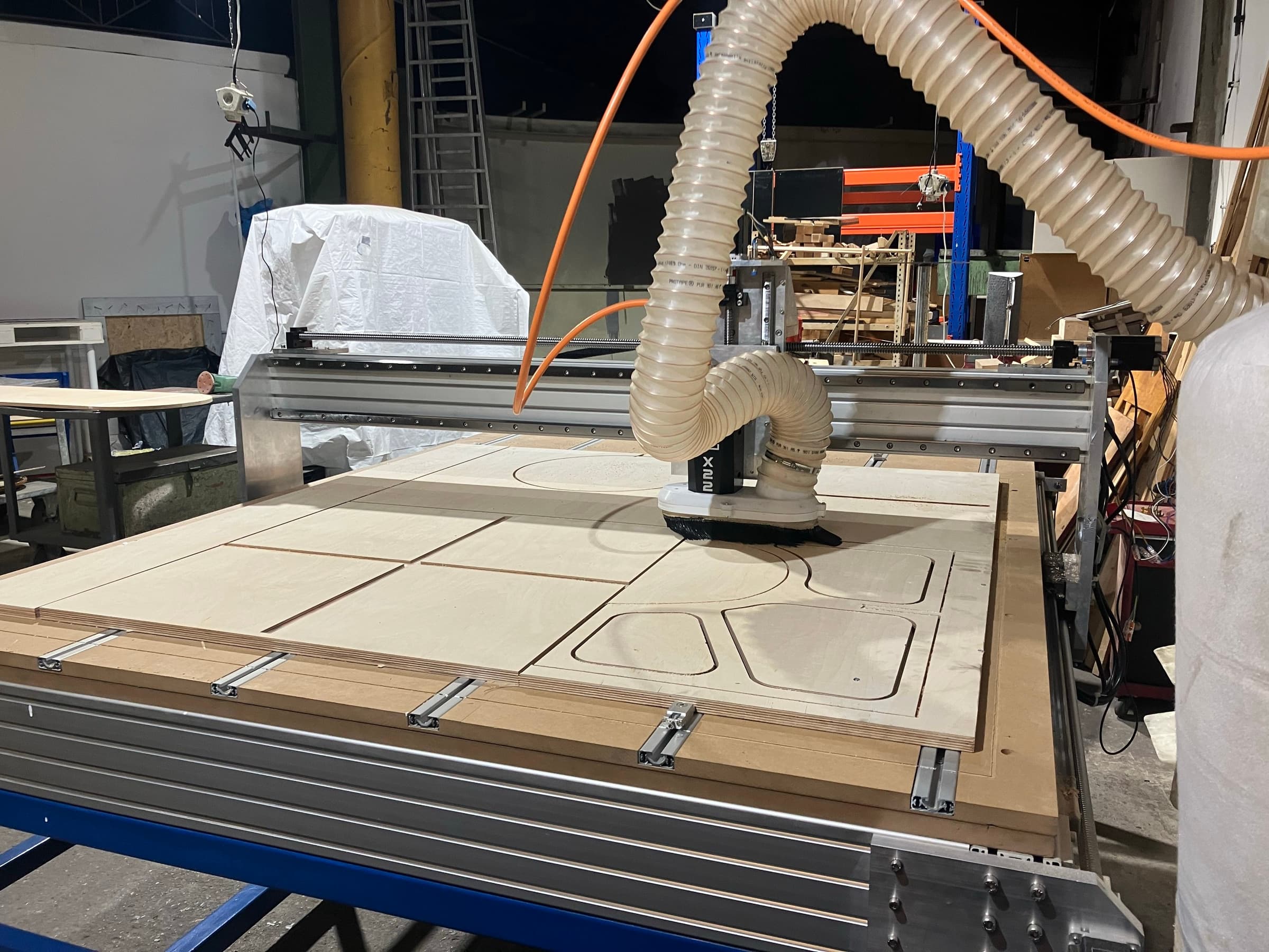 CNC machine cutting material